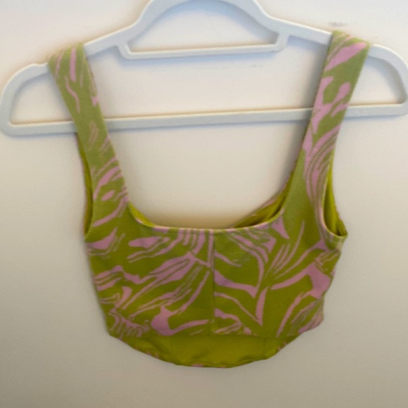 Zara Crop Top-light green/pink - Picture 3 of 6